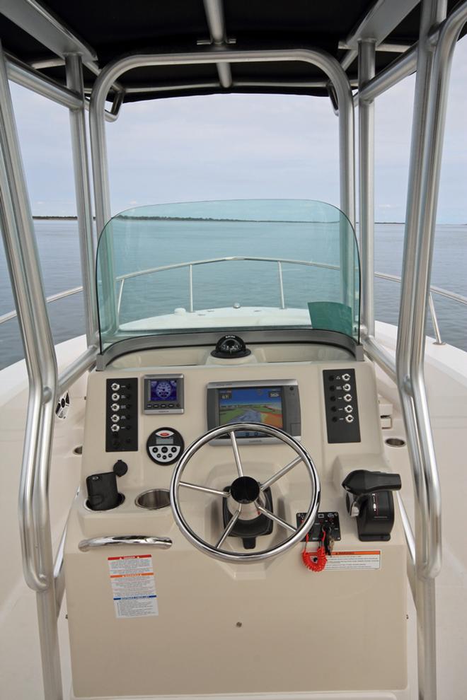 The centre console has plenty of room for all your electronics. © Jarrod Day